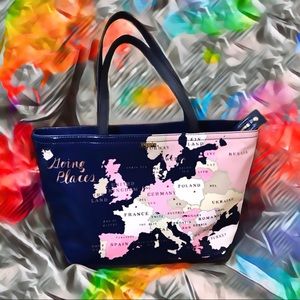 KATE SPADE EXPAND HORIZONS PLACES MAP FRANCIS TOTE